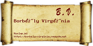 Borbély Virgínia névjegykártya
